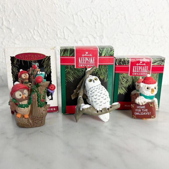 Hallmark Keepsake Ornaments 1990s Christmas Owliver-Snowy Owl-Home for Owlidays - Picture 1 of 6